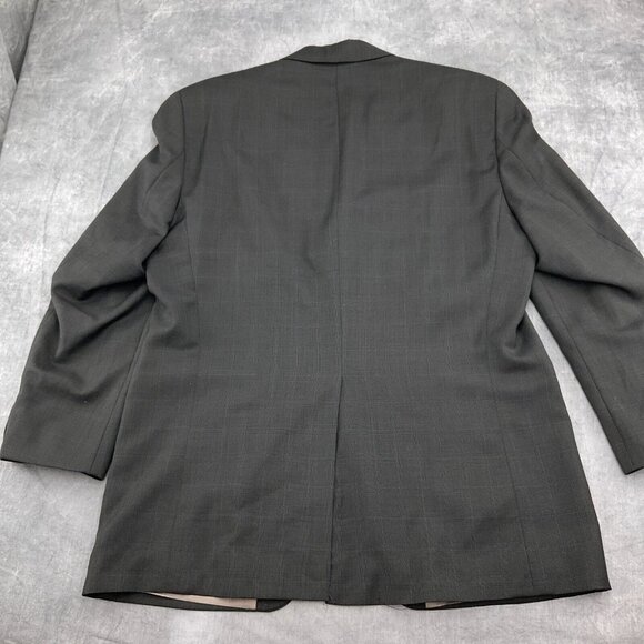 Chaps Ralph Lauren Blazer Men 42R Gray Blue Plaid Cashmere Wool Union Canada VTG - Picture 9 of 15